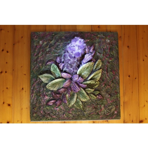 Steinbild "Darling" Amethyst mit Blüten